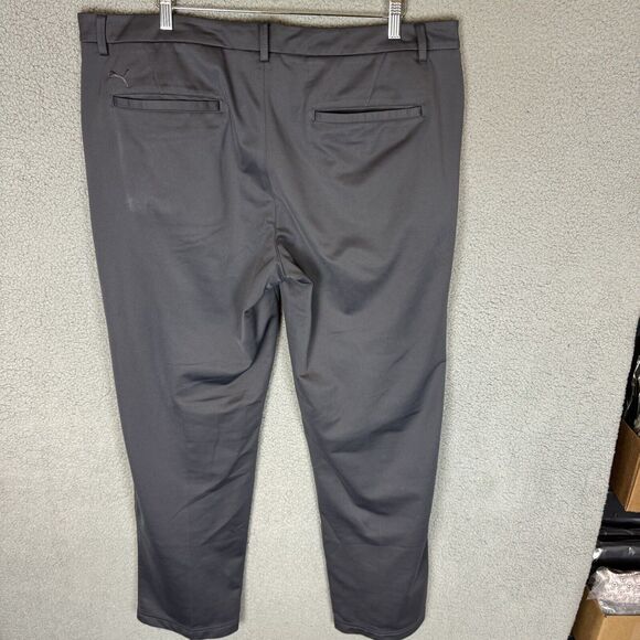 Puma Pants Mens 40x33 Grey Golf Flat Front Casual Stretch Outdoor Polyester - Picture 4 of 10